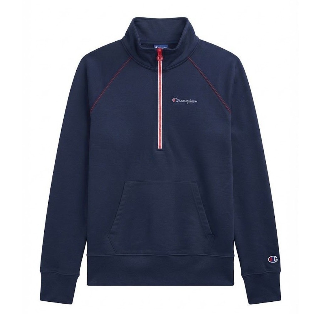 Champion Mens Navy Blue Size M Quarter Zip Pullover Sweatshirt